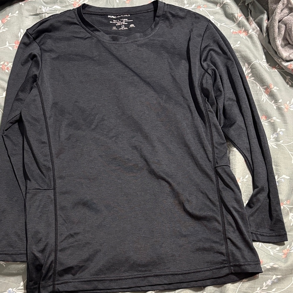 Kids Long-Sleeve Crew Tee - Black